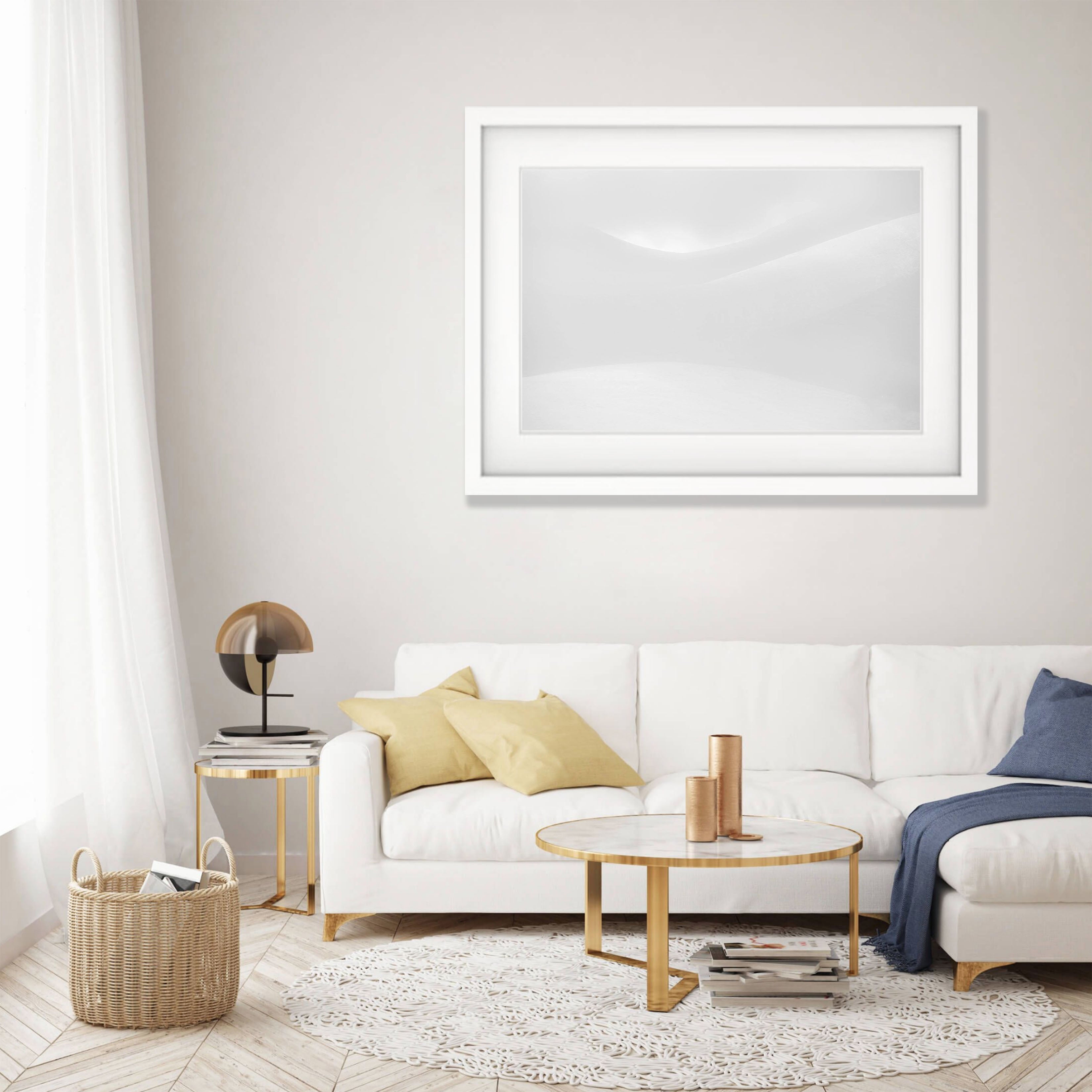 ARTWORK INSTOCK - Curves - 100 x 66cms Canvas White Framed Print