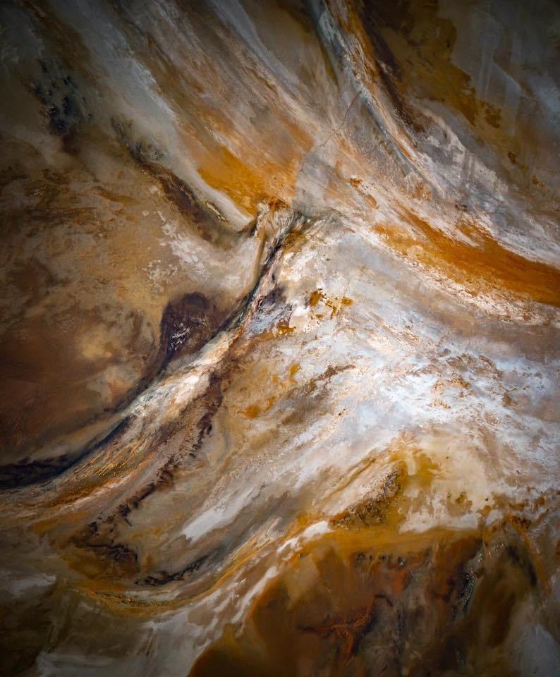 A  milky-way like texture with brown, orange, and powder color, making a desert storm like effect, Decadence Crust