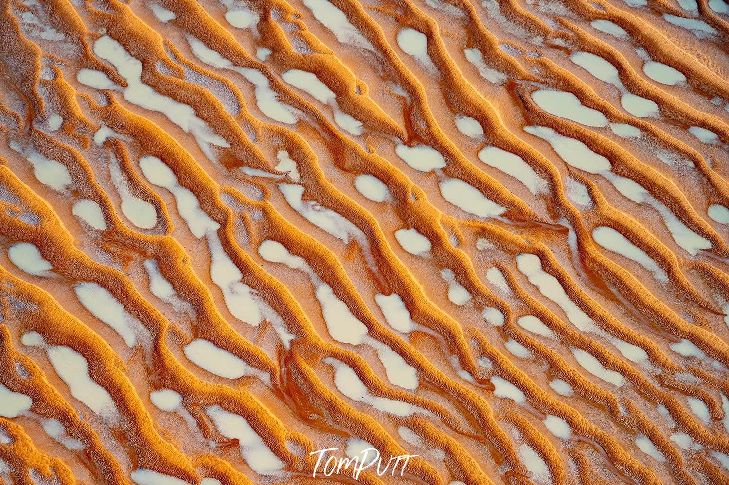 Asymmetric texture of a desert with the course of water mixing in it, Derby #10