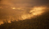 A thick dense forest with a heavy dust Strom, depicting a jungle fire scene, Dust - The Kimberley WA 