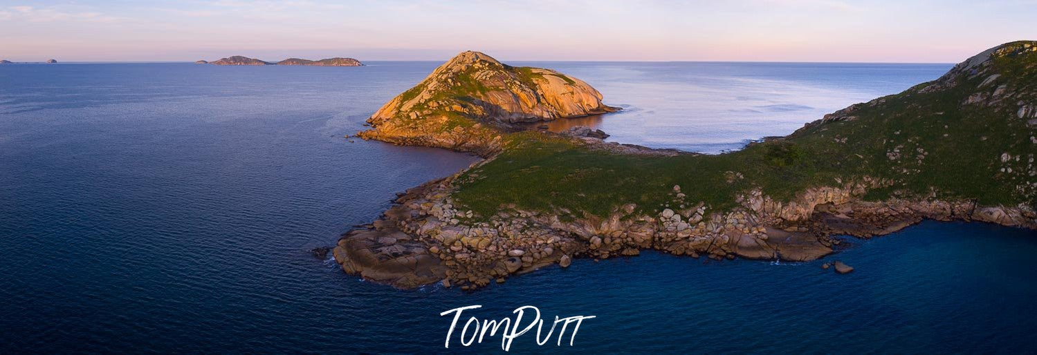 A big deep sea with an island mountain covered with greenery, Wilson's Promontory #36