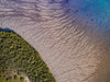 A large texture of sand with countless waves of leaf-shape, and thick greenery in the background, French Island Aerial #1 - Western Port Bay