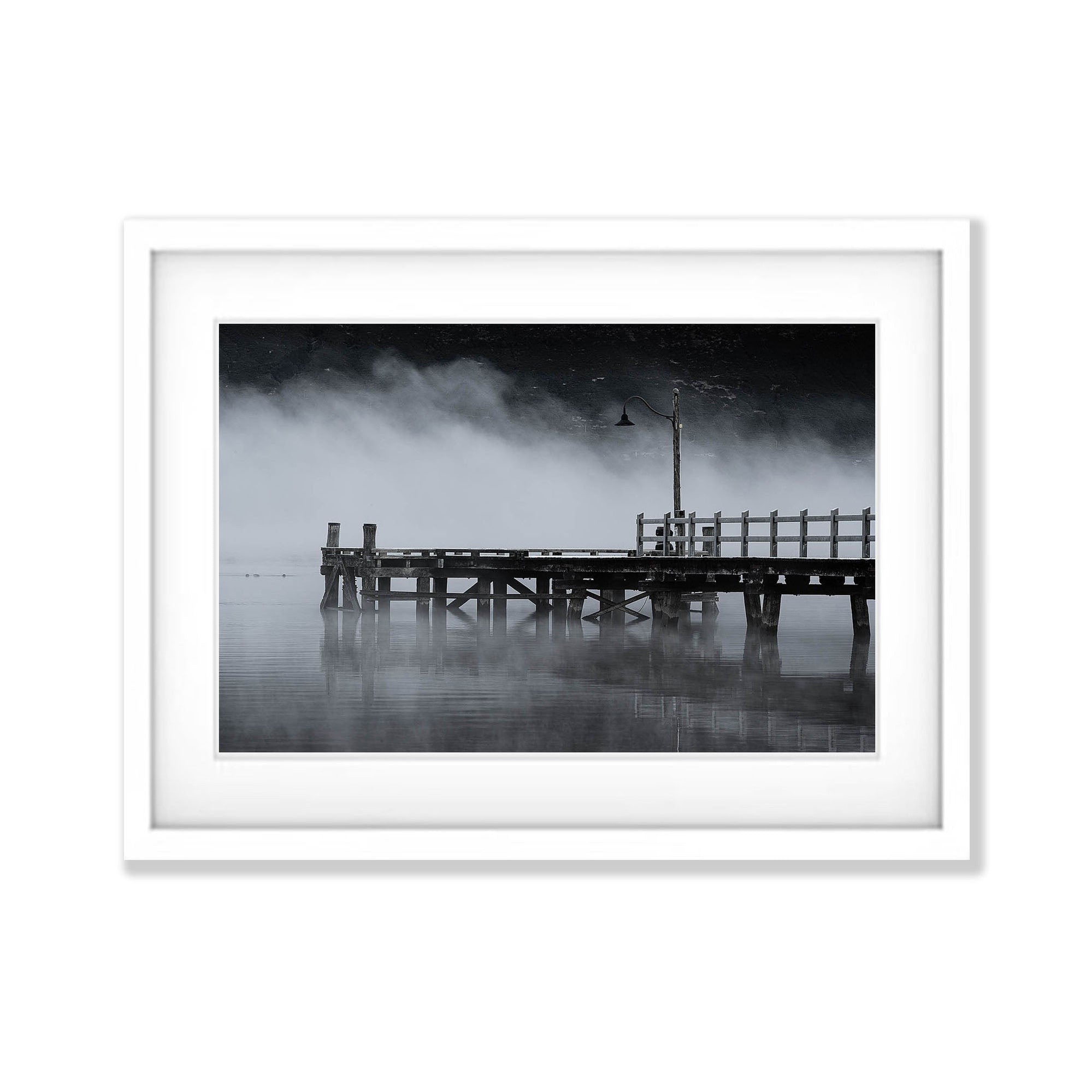 Glenorchy Jetty surrounded by mist, New Zealand