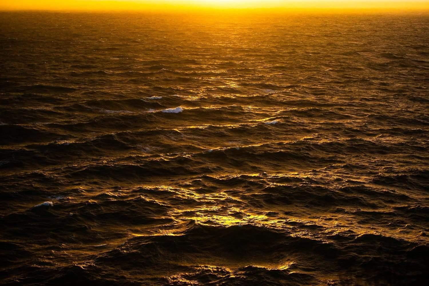 Golden sea with a dark shiny effect of the sunset, Golden Seas, Mt Martha - Mornington Peninsula VIC