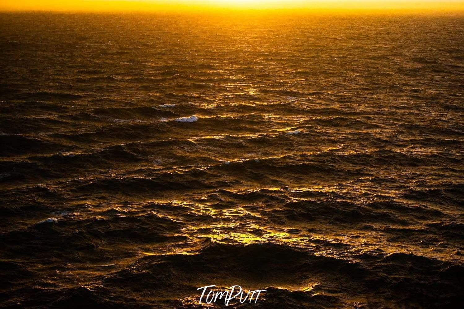 Golden sea with a dark shiny effect of the sunset, Golden Seas, Mt Martha - Mornington Peninsula VIC