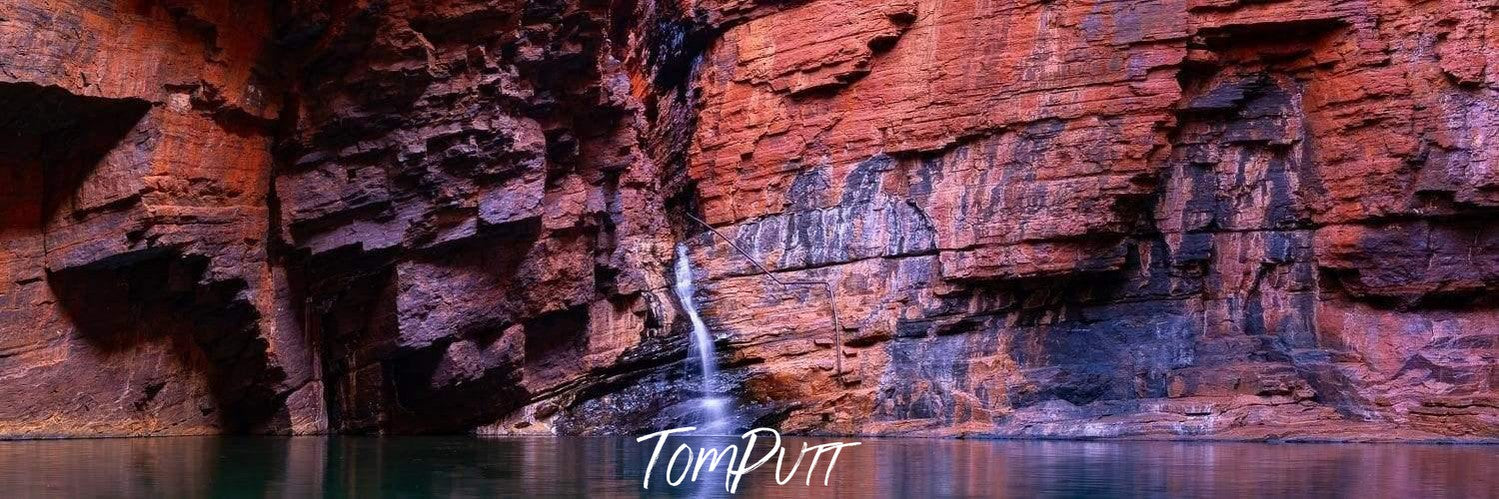 curvy mountain walls in a lake, Handrail Pool - Karijini, The Pilbara