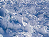 Small zig-zag curves on a snow-covered area, Ice Maze New Zeeland Art