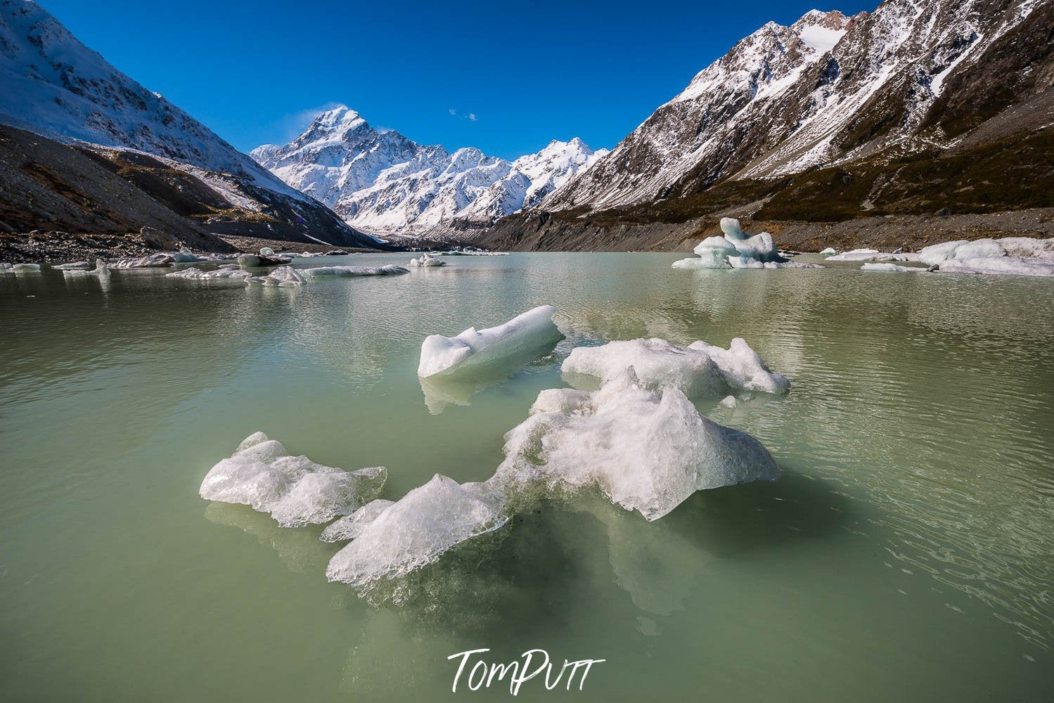 Big frozen pieces of ice in a lake, New Zealand #29