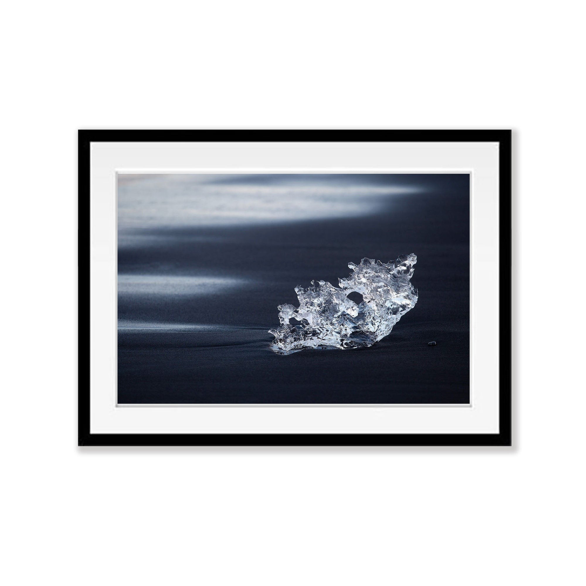 Lone Iceberg on black sand beach, Iceland