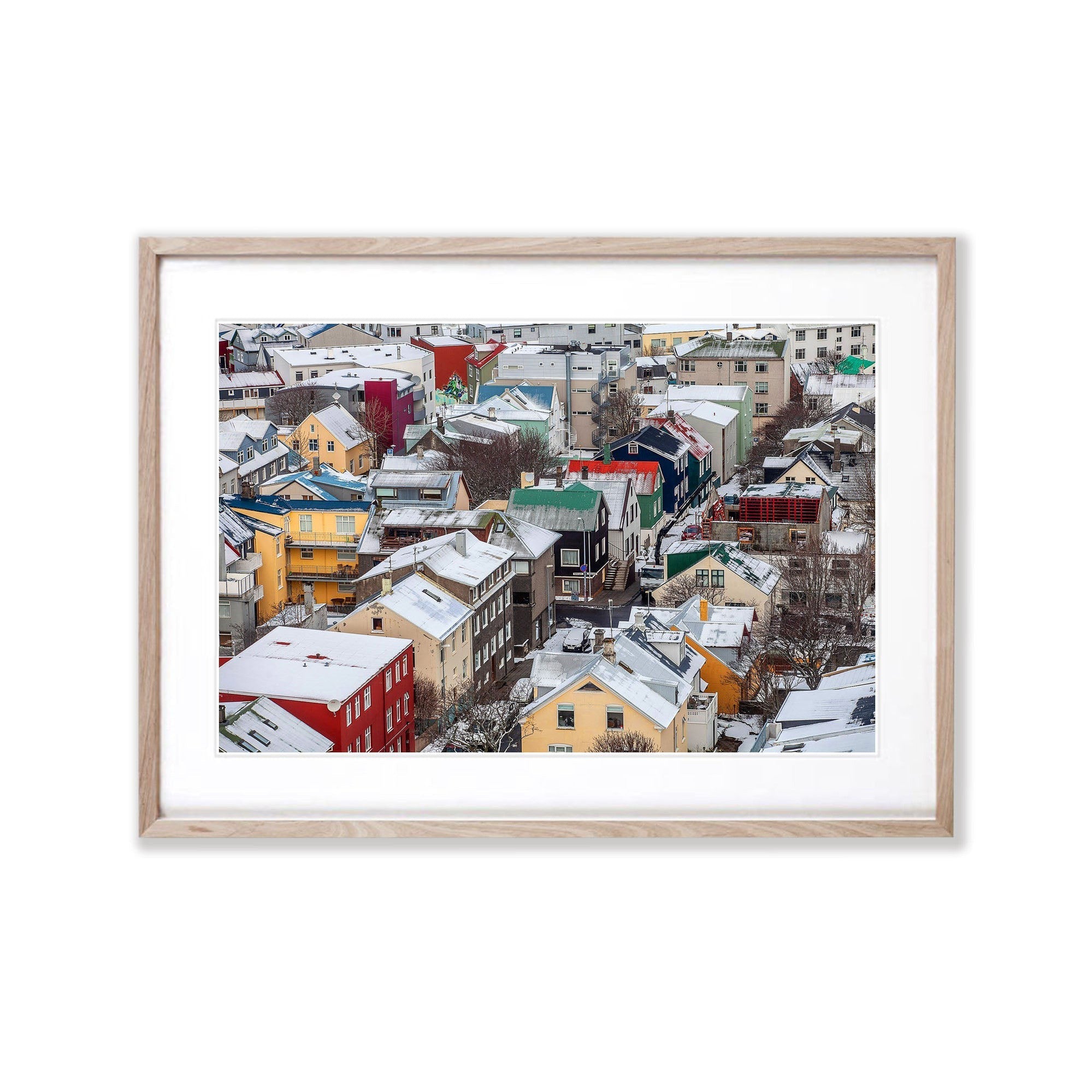 Rooftops covered in snow, Reykjavík