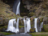 Beautiful sequence of waterfalls from a long mountain wall, Iceland #31