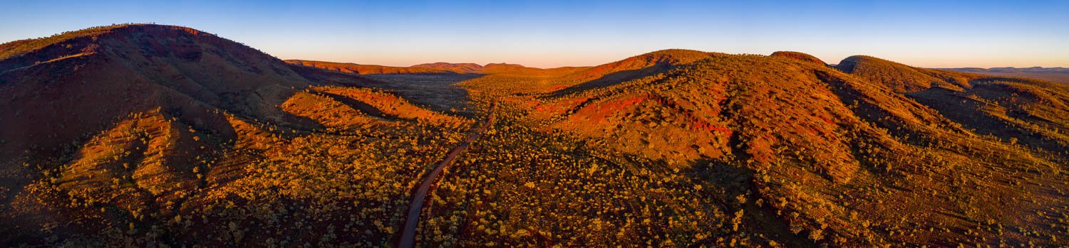 Karijini Mountain Range from above, Western Australia
