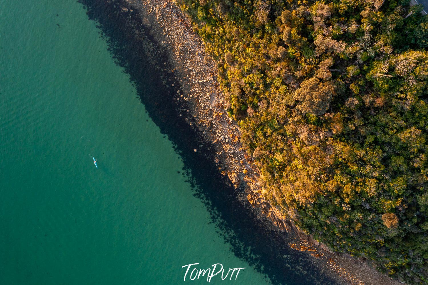 Kayaker from above near Martha Point