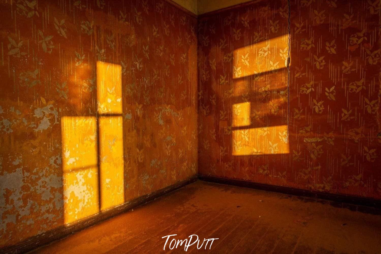 A decorative room wall with beautiful sunlight shadow, Kolmanskop No.22