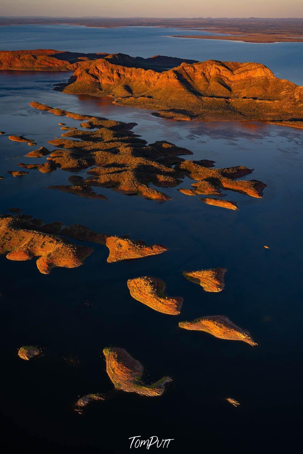 Many giant mounds of sand in the ocean, Lake Argyle #13 - The Kimberley 