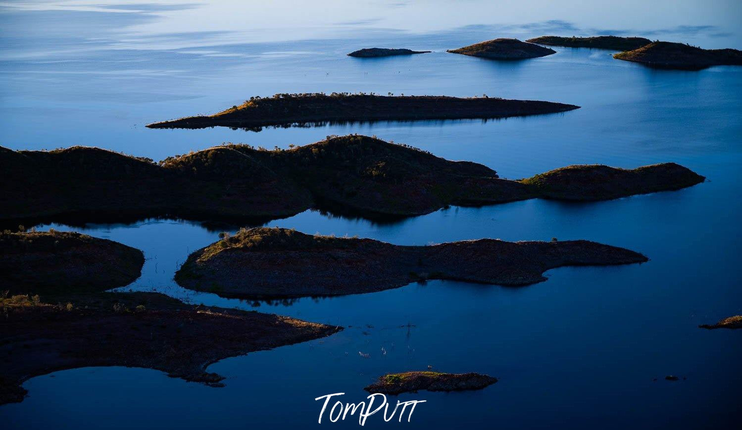 Large black mountain islands in the lake, Lake Argyle #6 - The Kimberley