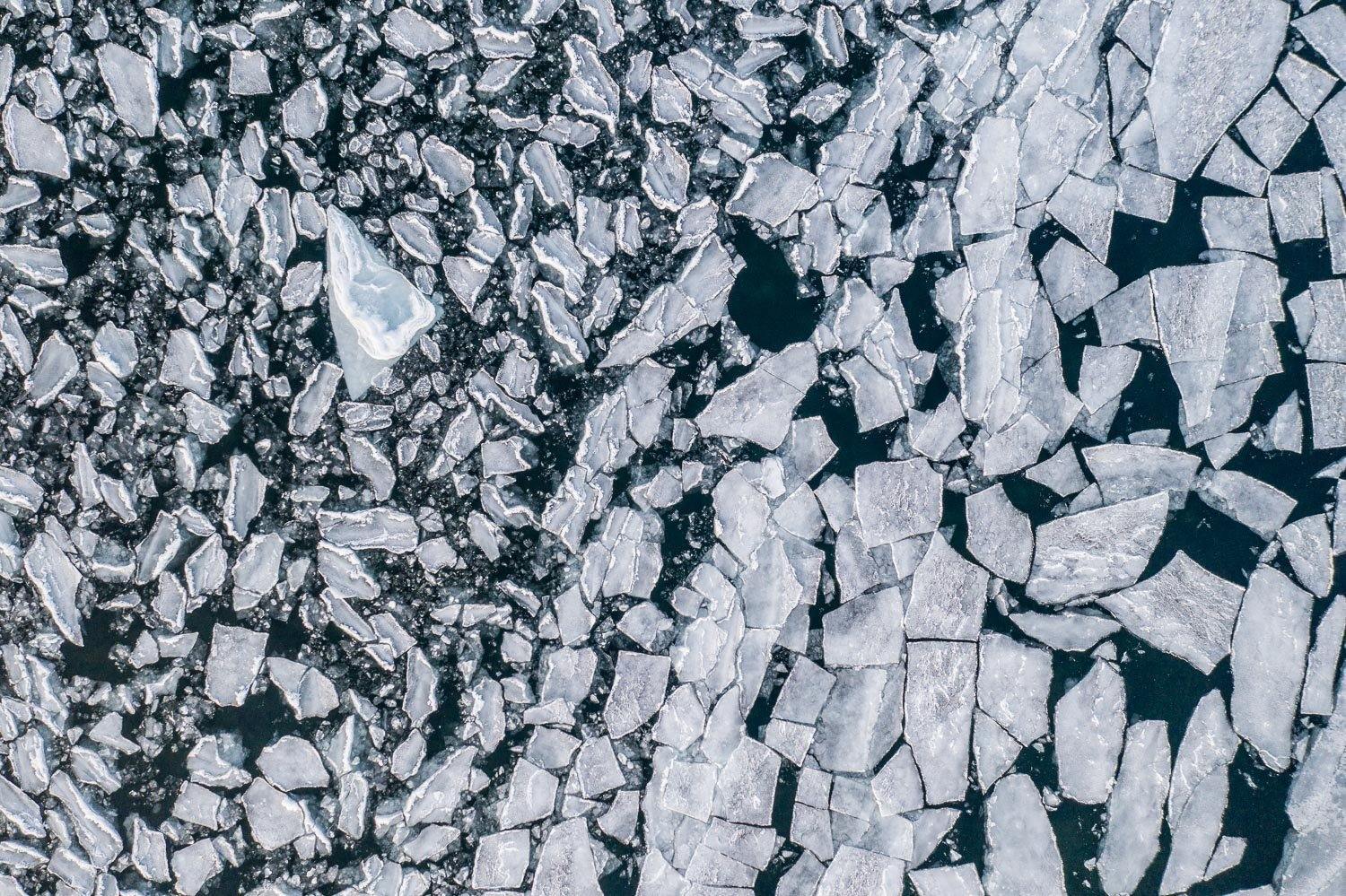 A lot cracked pieces of crystalline snow, Lake Baikal #3