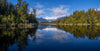 Lake with greenery around, and a clear reflection in the water, New Zealand #20