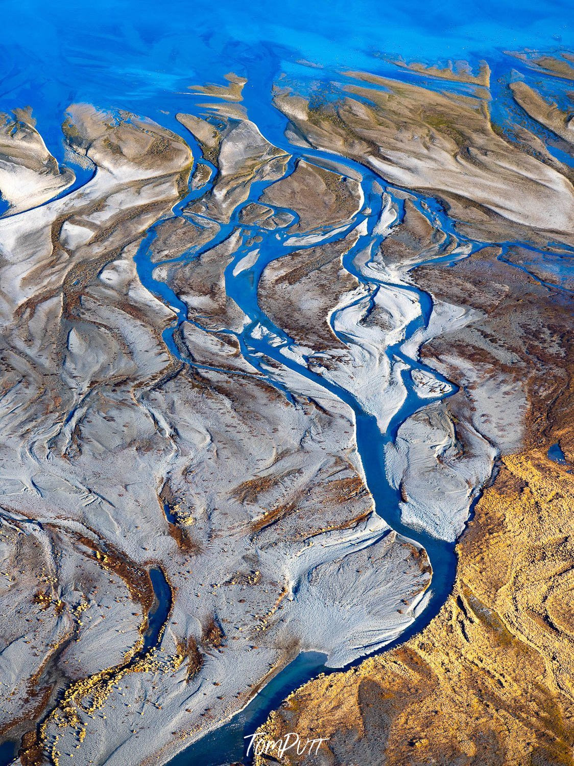 Aerial view of an oceanic surface covered with flat stones, New Zealand #17