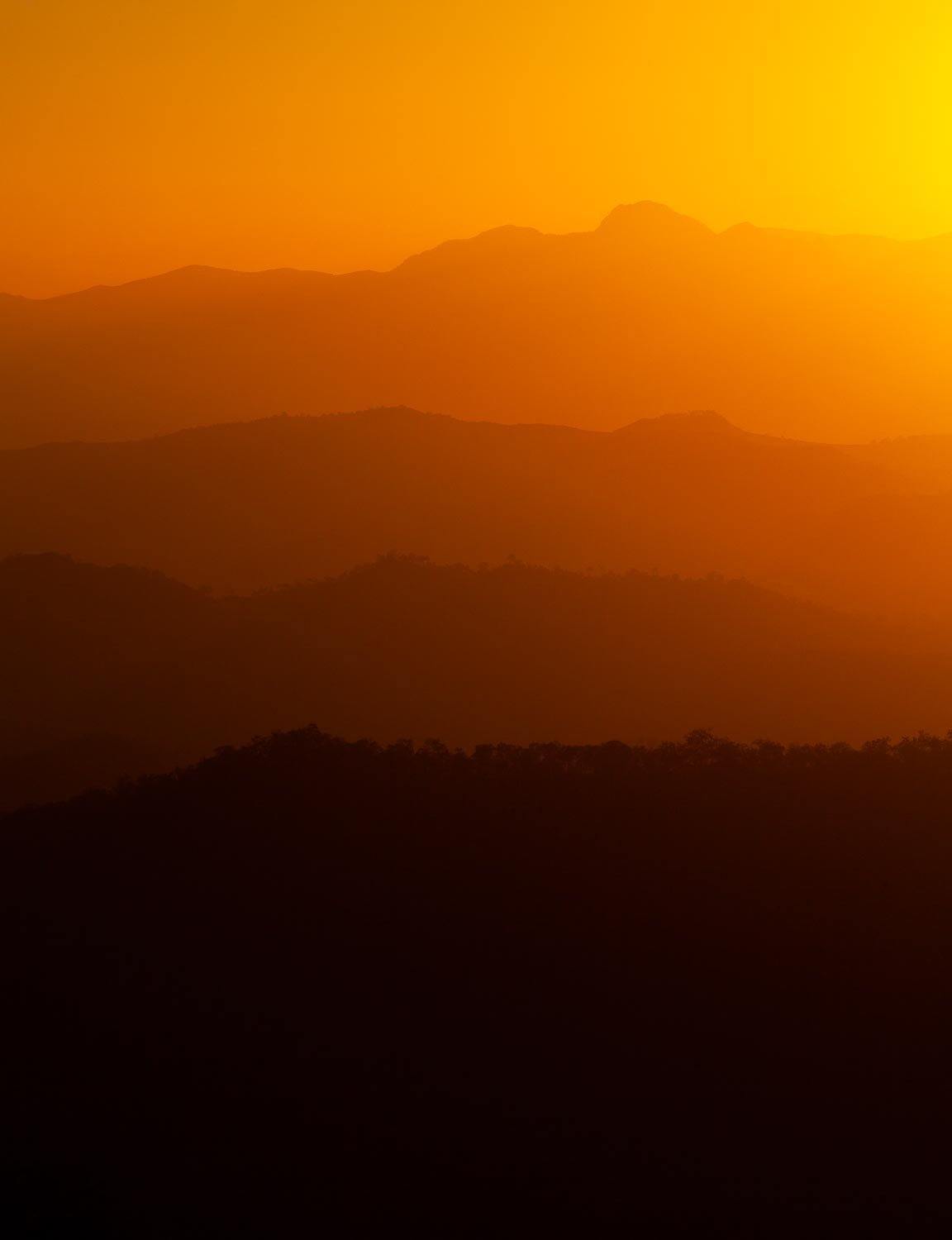 Beautiful layers of huge mountains, and the sunset view, Lamington Sunset - QLD