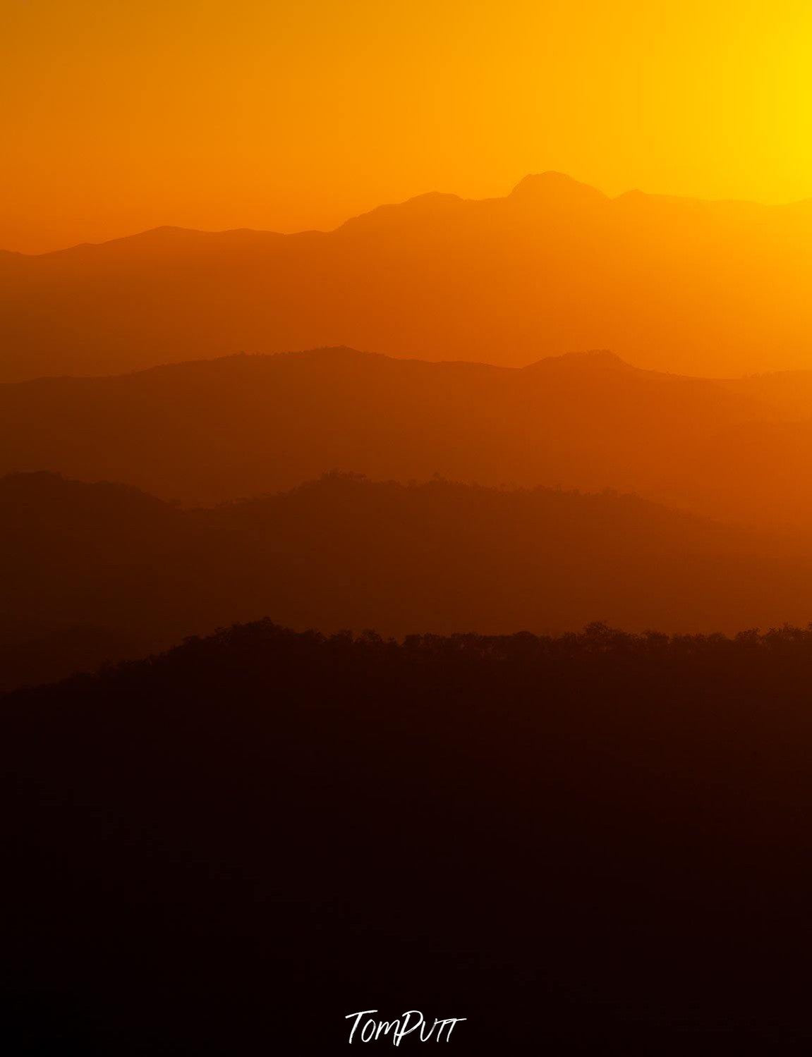 Beautiful layers of huge mountains, and the sunset view, Lamington Sunset - QLD