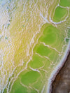 Aerial view of a unique texture with a greenish thick column, Lime Pools Namibia Wall decor