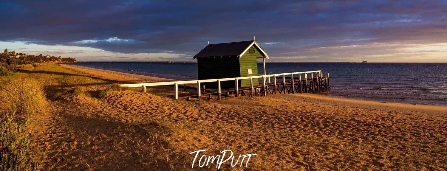 A small house with fence in a desert, Lone Boatshed Portsea - Mornington Peninsula VIC