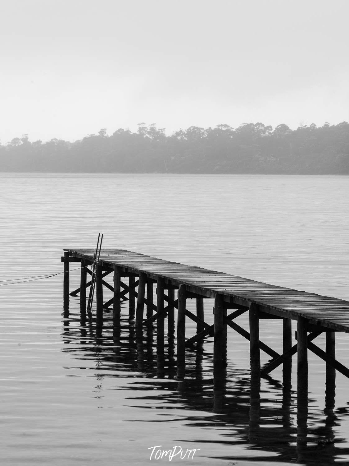 Wooden bridge over water, Lone Jetty, Bay of Fires