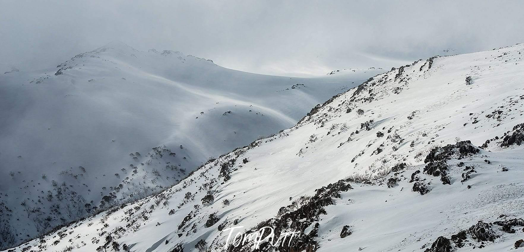 Large snow-covered mountains, Main Range - Snowy Mountains NSW