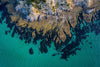Aerial view of a large ocean with a mountainy island, Martha Reef - Mornington Peninsula VIC