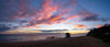 Long shot of a sea with a hut at the shore, and a purplish shade in the sky, Morning Glow at Point King, Portsea - Mornington Peninsula VIC 