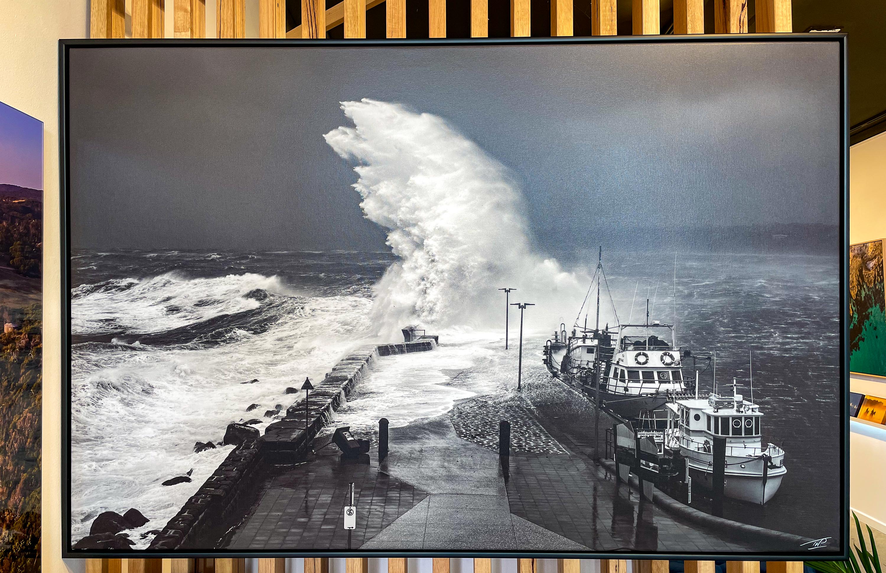 ARTWORK INSTOCK -  Mornington Jetty Storm - 150 x 100cms Canvas Frame Print Black