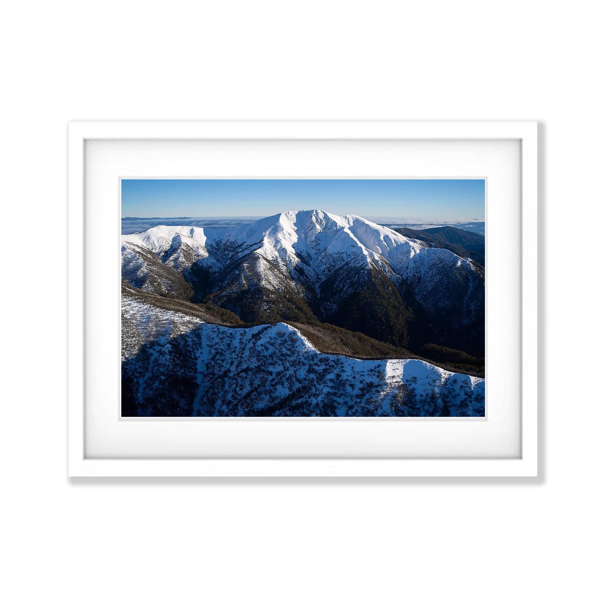 Mount Feathertop standing tall (aerial), Victorian High Country