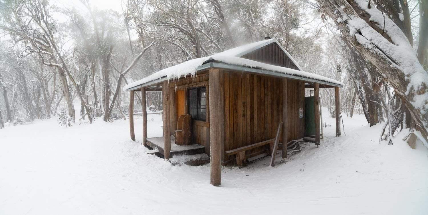 A small house on a snow-covered area, Mountain Hut - Victorian High Country