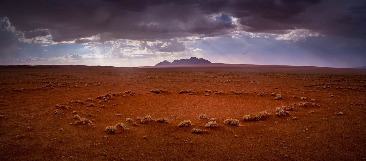 A large desert area with heavy dense black clouds over, Namibia #1, Africa