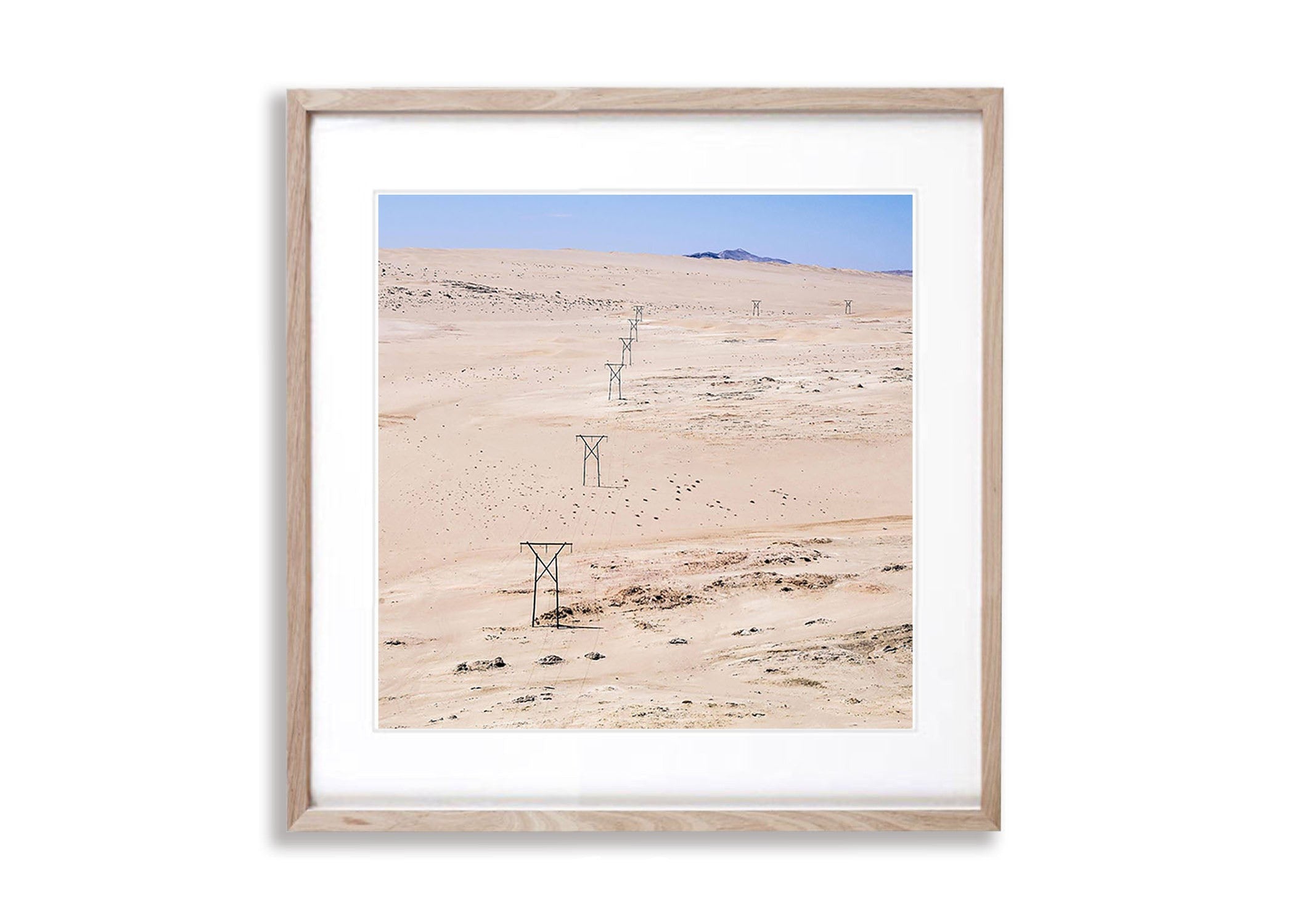 Power Lines through the desert, Namibia, Africa