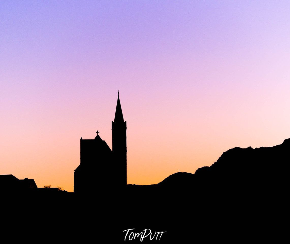 Dark view of a clock tower, Namibia No.15, Africa