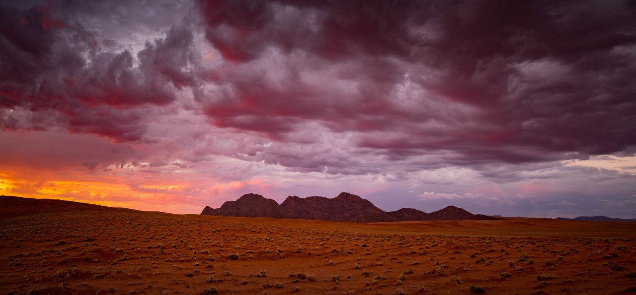A mountain wall below huge stormy clouds, Namibia #2, Africa