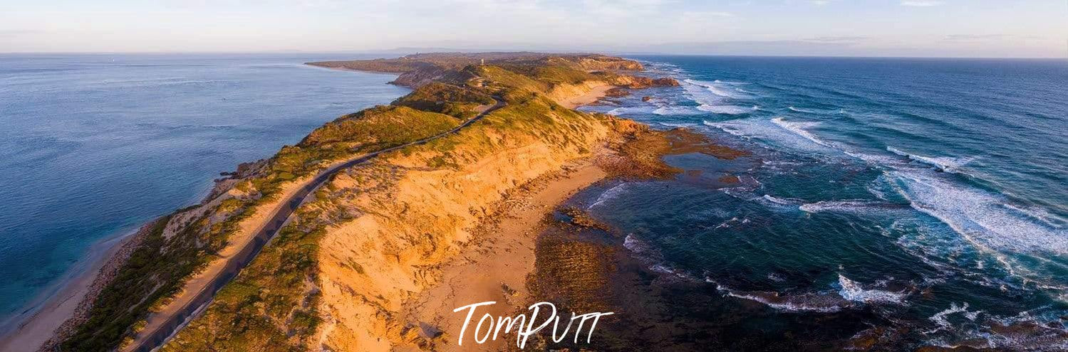 A wide range of mountain walls spread over a sea, Nepean Summer, Portsea - Mornington Peninsula VIC