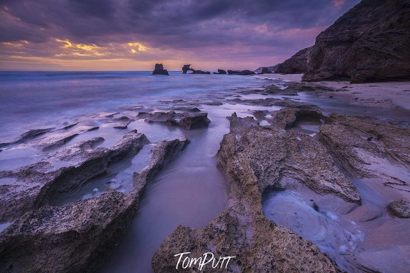 Spreading stones on a beach, a dim light shot, Nevada Rocks whirlpool, Portsea - Mornington Peninsula VIC