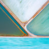 Beautiful cool artwork of different gradients of ice-blue, Painterly