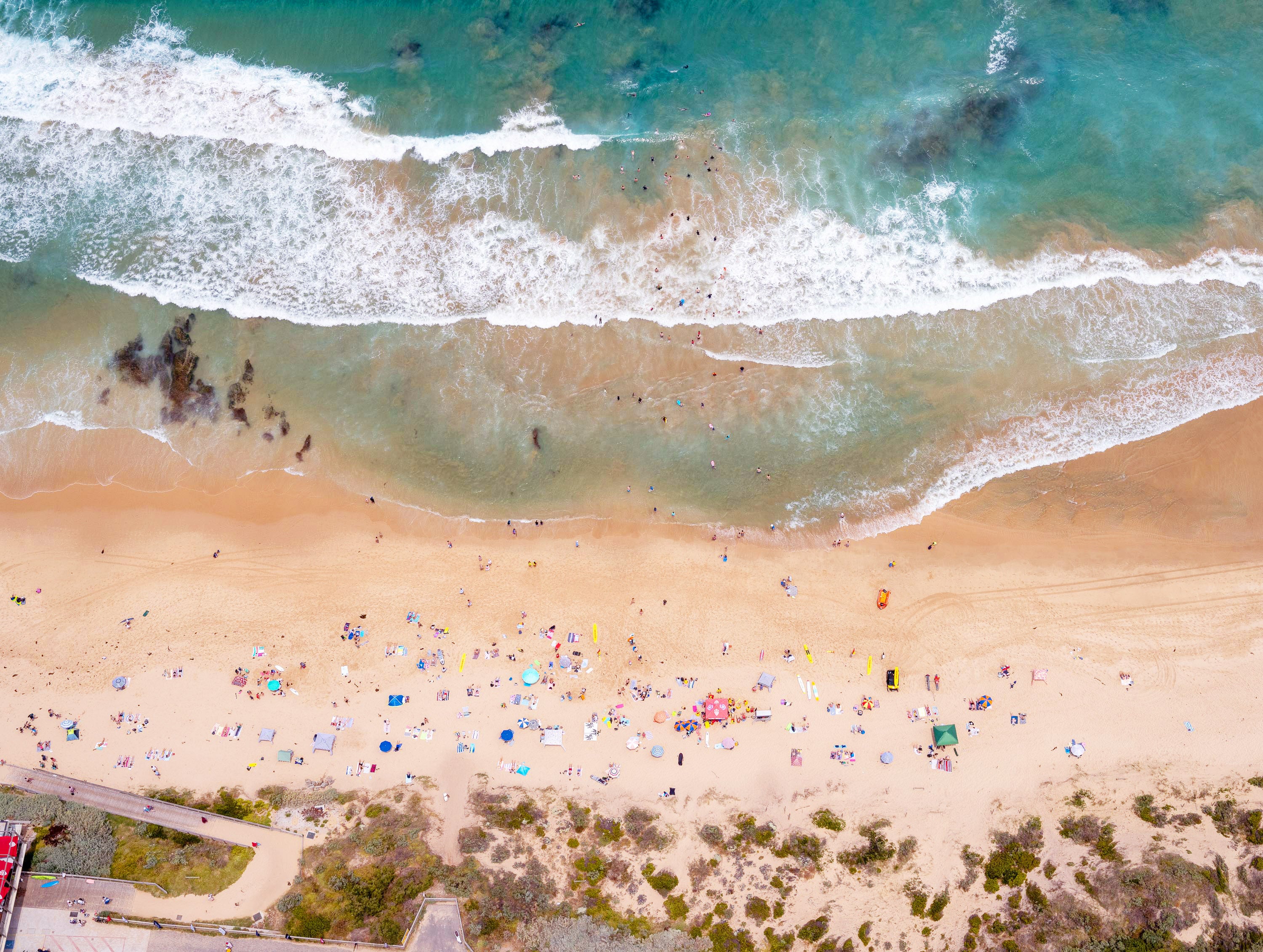 Portsea Back Beach Swimmers from above