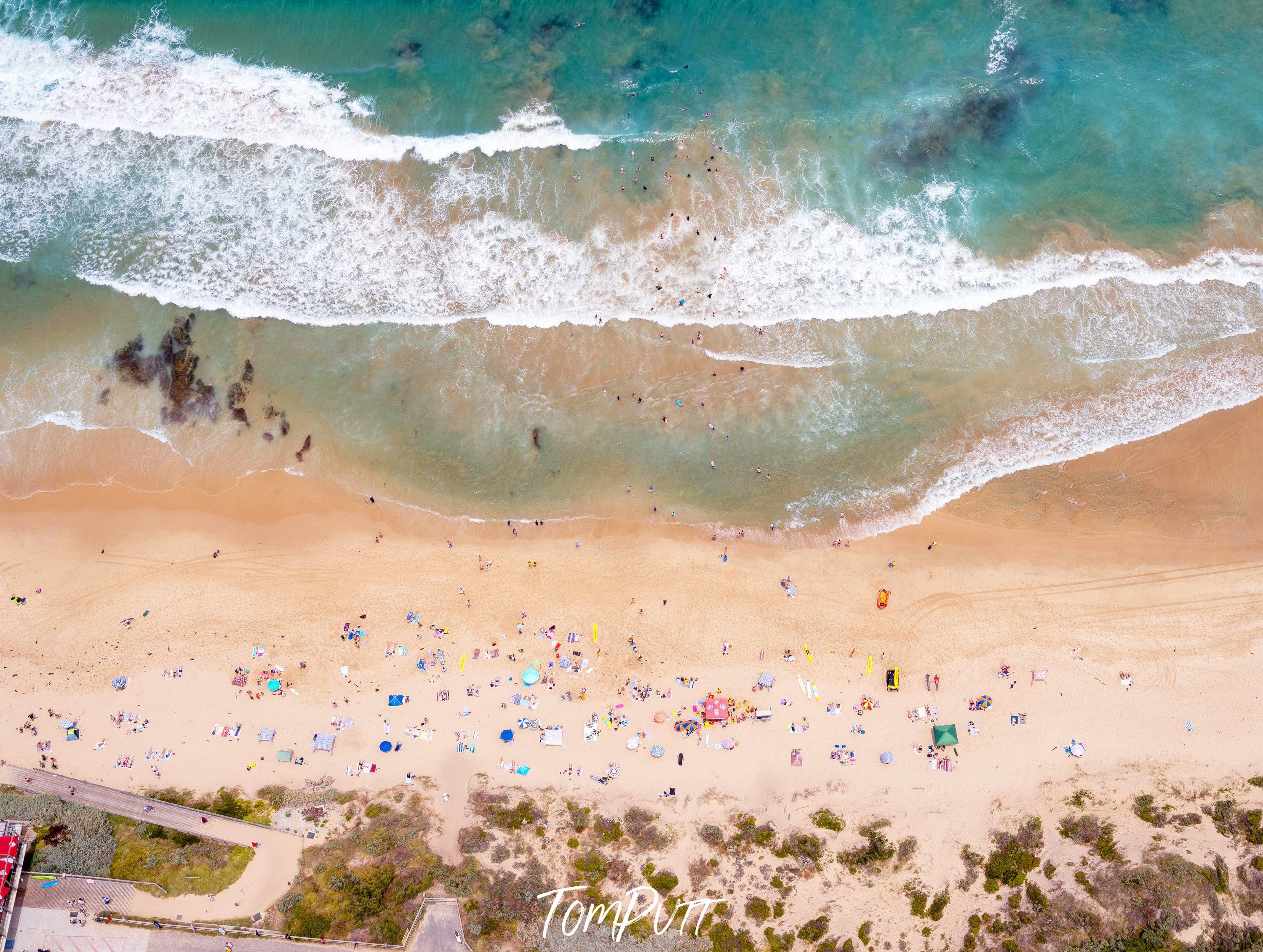 Portsea Back Beach Swimmers from above