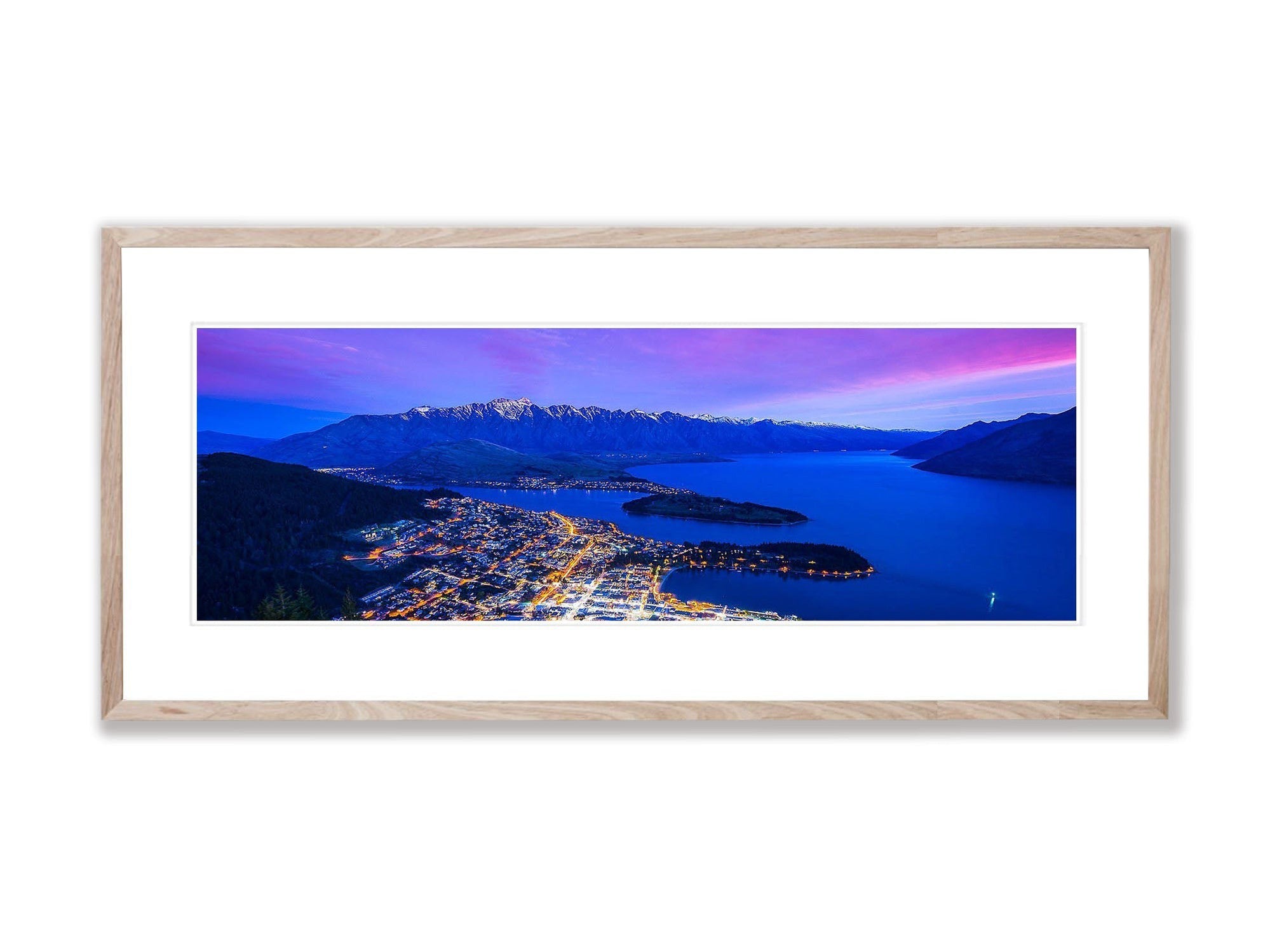 Queenstown and The Remarkables at night panorama, New Zealand