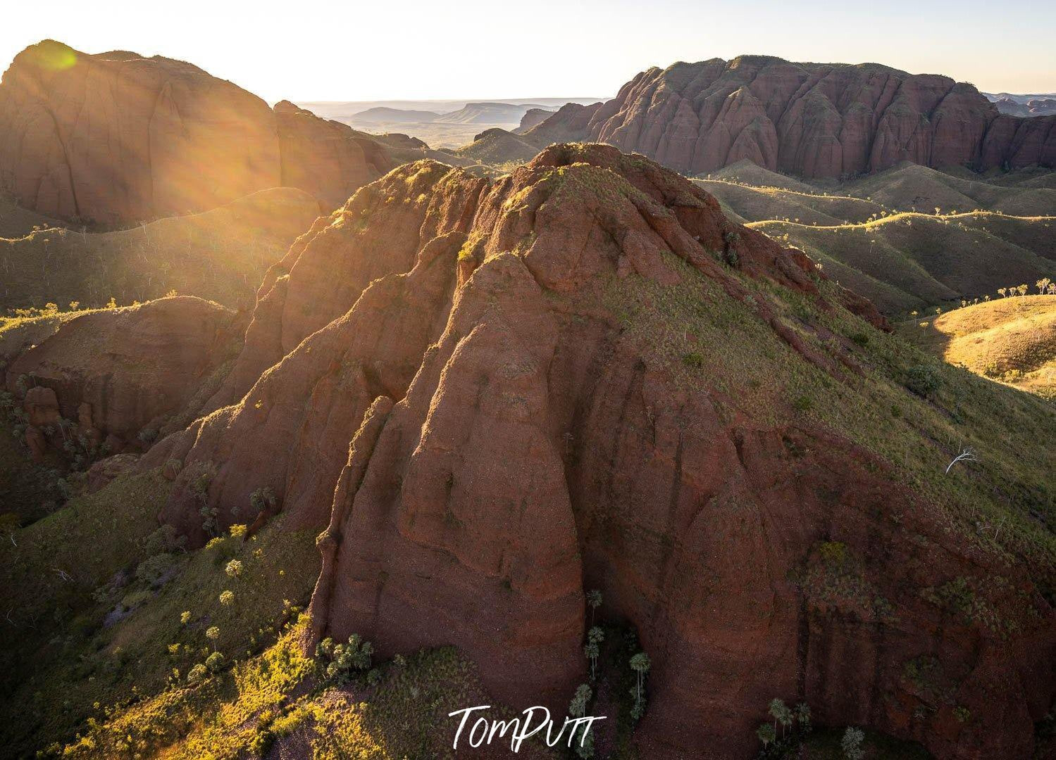 High mountain peak with a sunlight burst, Ragged Range #11, The Kimberley, Western Australia