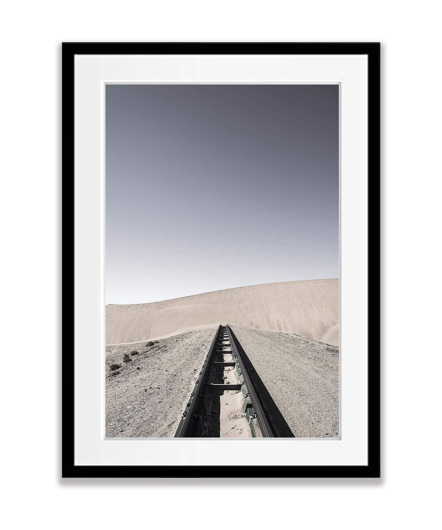 Railway Line disappearing into the dunes, Namibia