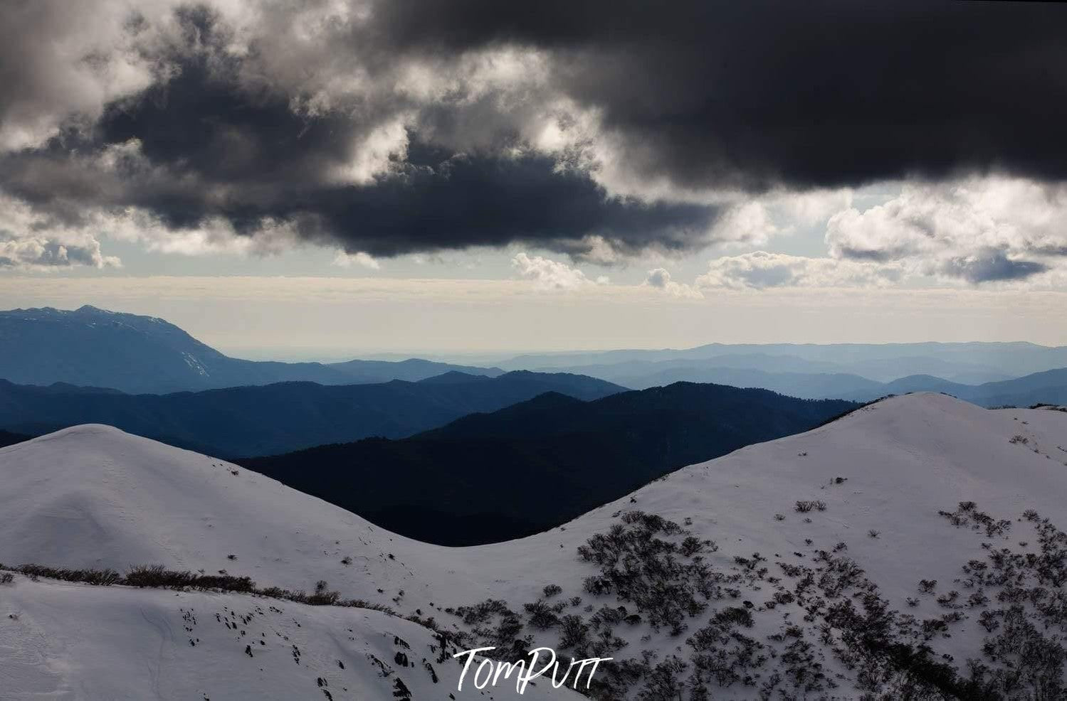 Mountains covered with snow upon the massive black clouds, Impeding Change