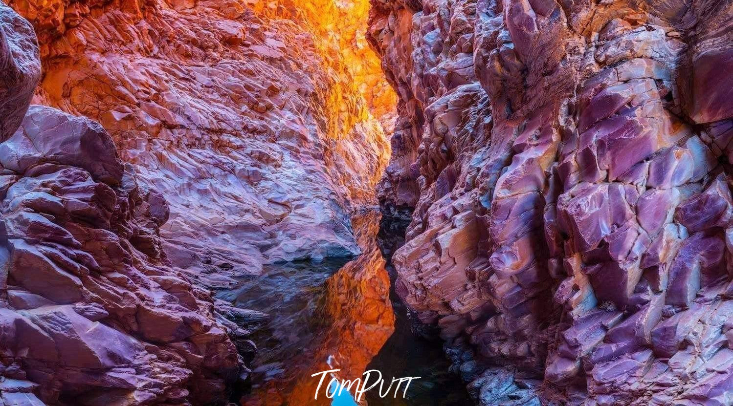 Tow red-bricked long mountain walls, Redbank Gorge - West Macdonnell Ranges, NT