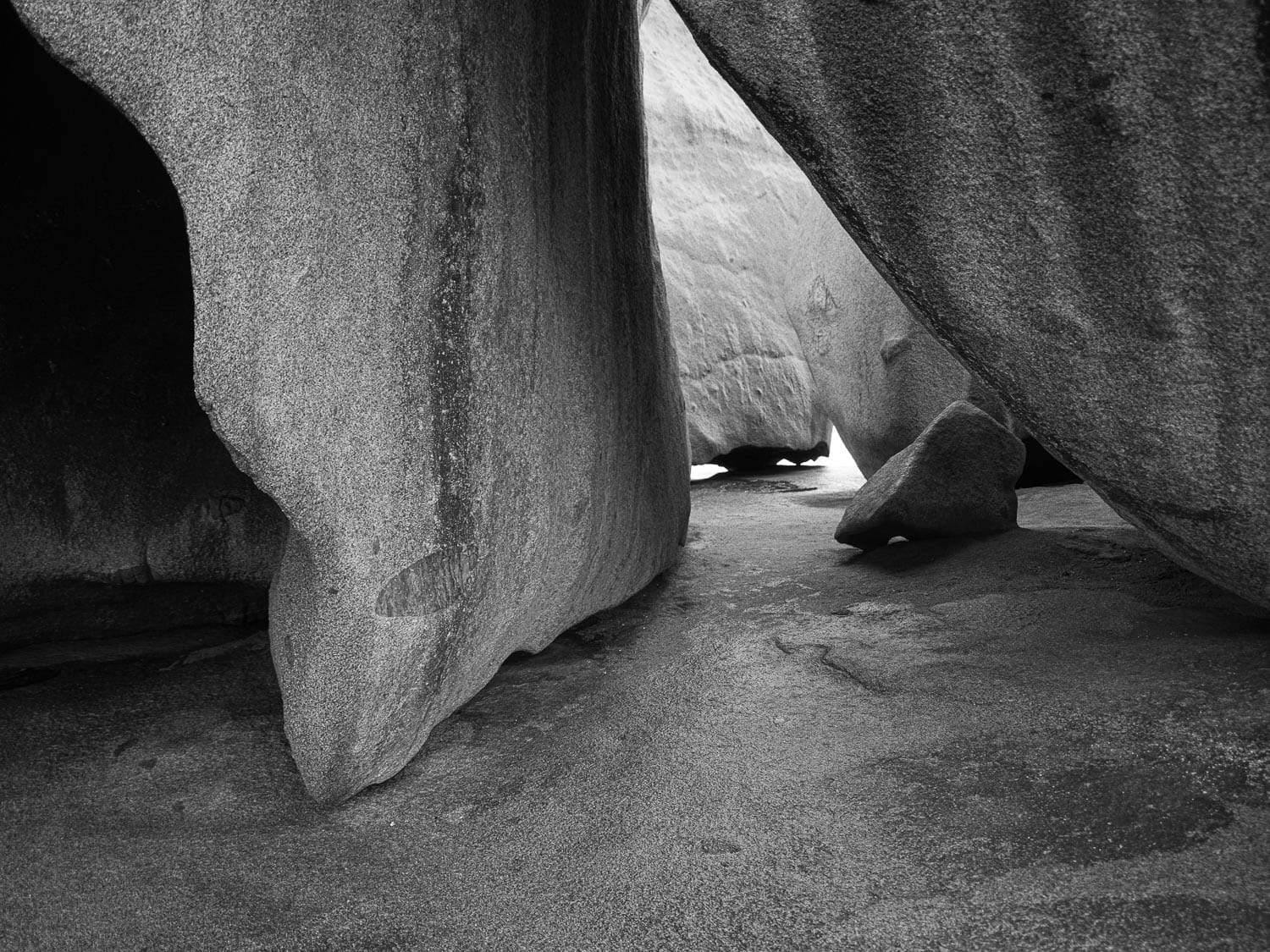 Black and white view of large rocky walls, Remarkable Rocks #11 - Kangaroo Island SA