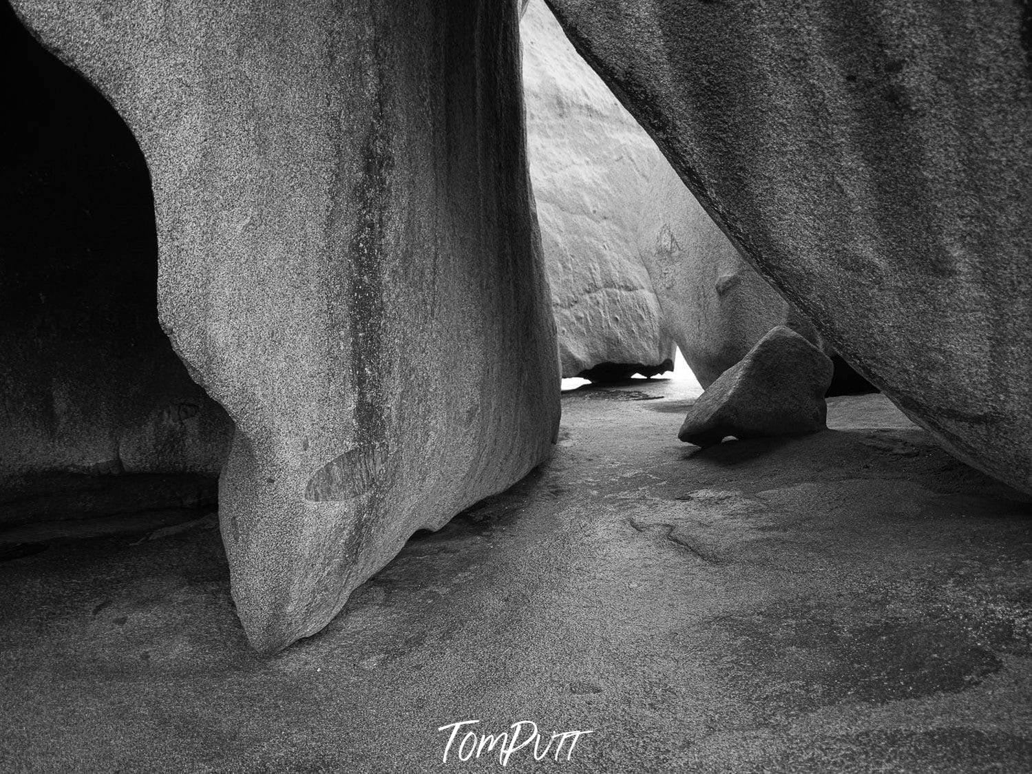 Black and white view of large rocky walls, Remarkable Rocks #11 - Kangaroo Island SA